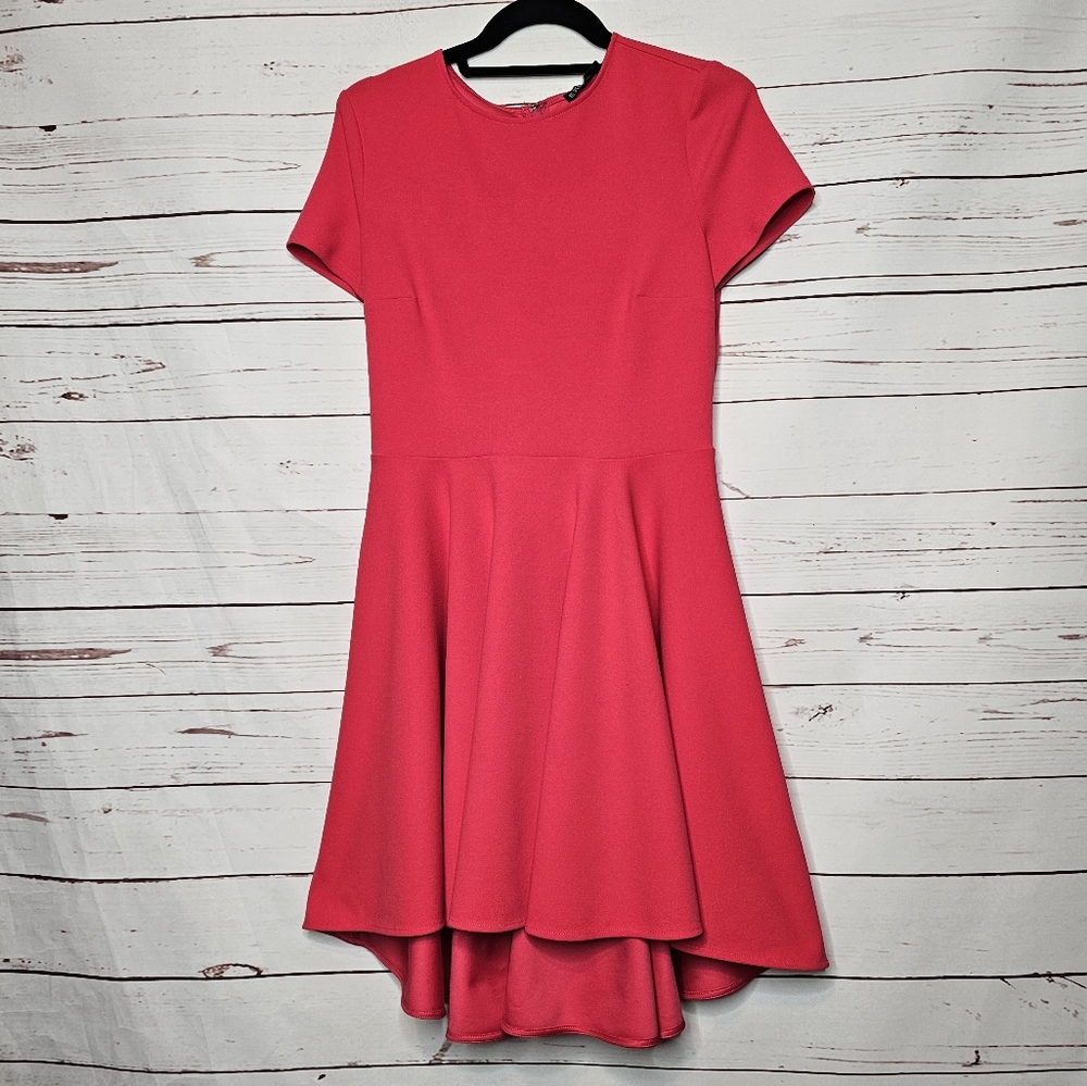 Express Pink High Low Hem Skater Dress